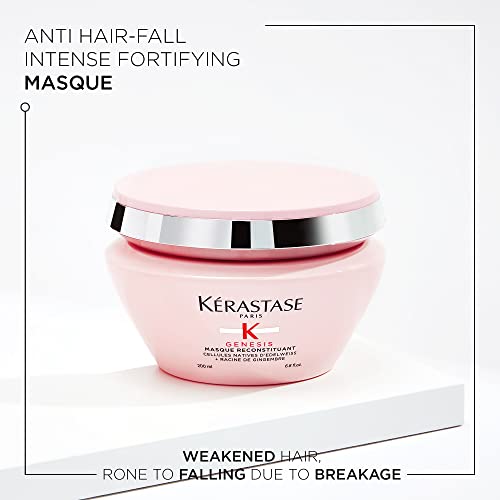 Image of Kerastase Genesis Reconstituant Hair Mask for Hair Fall Control 200ml | Anti-Hair Fall Hair Mask | Infused with Ginger Root, Edelweiss Native Cells & Arginine (Pack of 2)