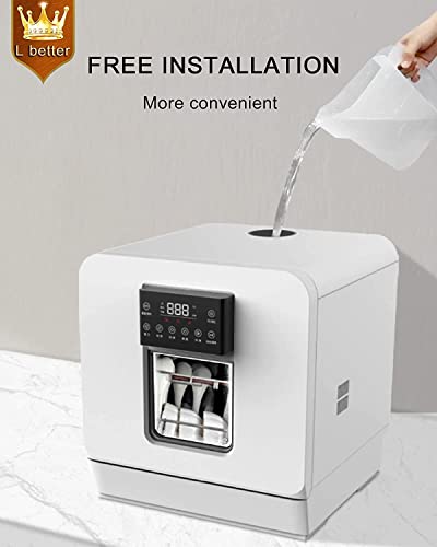 Aanrecht vaatwasser, draagbare compacte vaatwasser met 3 wasprogramma's, anti-lekkage, fruit en groenten met mand for… - Afbeelding 4