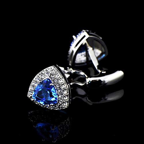 Mancuernillas clásicas triangulares azules para hombre miniatura 3