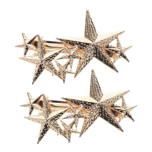 Mikinona 2個 合金 星 ヘア クリップ 星型 ヘアピン 装飾 不規則 ヘア アクセサリー 女性 女の子 細い 髪 ブライダル ヘア スタイリング 日常使用