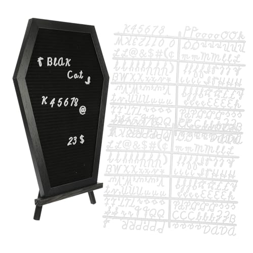 CAXUSD 1 Set DIY Letter Massage Board Decorative Memo Board Letter Board Sign Gothic Halloween Decor Letter Boards Pin Display Board Gothic Message Board Coffin Message Board Door Wood