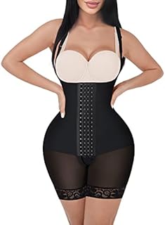 FeelinGirl Full Body Faja Body Shaper for Women Thigh Slimmer Stage 2 Faja Lipo 360 High Compression Black XL