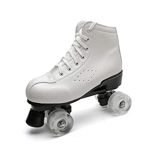 Image of Women Roller Skates High Top Indoor Outdoor Quad Speed Skates White 12 M US Women