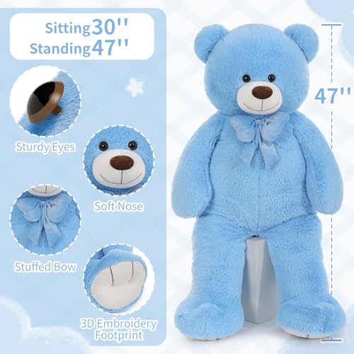 MaoGoLan Giant Blue Teddy Bear Stuffed Animal, 4ft Teddy Bear Plush by MaoGoLan - Used condition - Image 7