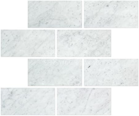 Carrara Marble Italian White Bianco Carrera 3x6 Marble Subway Tile Honed
