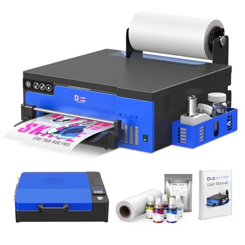 dxz upgraded a4 dtf printer with film cutter-xp600 doubled printing speed compared to l1800 and l805built-in white stirring system for diy t-shirt2-year ink included printerovenink