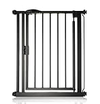 Safetots Pressure Fit Self Closing Stair Gate, Narrow, 68.5cm - 75cm, Matt Black, Auto Closing Baby Gate, Safety Barrier for Toddler, Easy Installation