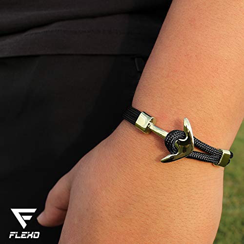 Flexo Anchor Surfer Bracelet Paracord Nautical Handmade Nylon Black Gold Silver Plated Dorsal Bracelet Rope Bracelet For Men And Women Gold thumb #4