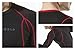TSLA Men's UPF 50+ Compression Shirts, Cool Dry Long Sleeve Athletic Tops, Sports Baselayer Workout Shirt, Dim Black & Red, Medium