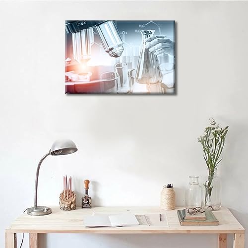 Image of TUMOVO Medical Laboratory Instruments Microscopes Canvas Wall Art 1 Panels Medical Instrument Canvas Photo Wall Art Bedroom Giclee Gallery-Wrapped Posters and Prints (12 inch Wx18 H)