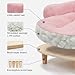 Veehoo Cute Pink Dog Bed, Elevated Dog Couch Bed for Small Medium Dogs, Raised Dog Bed with Washable Cover and Sturdy Wood Legs, Modern Wood Indoor Pet Bed with Frame and Soft Cushion