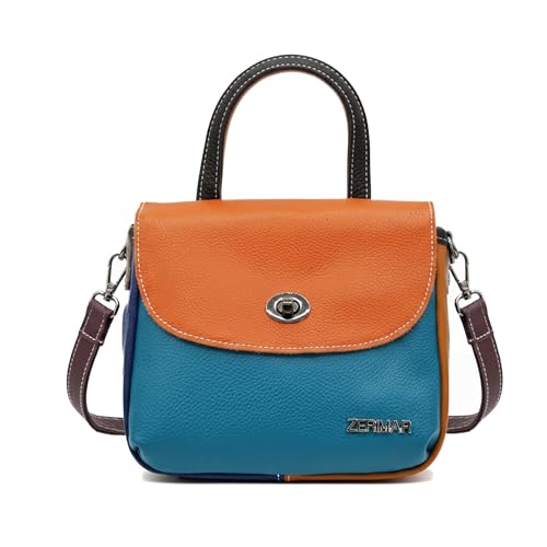 Zerimar Borsa a tracolla in vera pelle, realizzata artigianalmente e