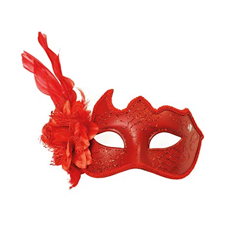 Acessorio Mascara Veneza Flor Vermelho Com 1 Unidade, Cromus, Cromus29001736
