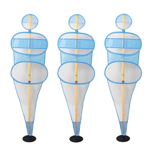 TNZMART Football Dummies Free-Kick Training Mannequin Portable Defender Practice Dummy Soccer Agility Poles with Mesh Dummy (Pack of 3, 5.9 FT)