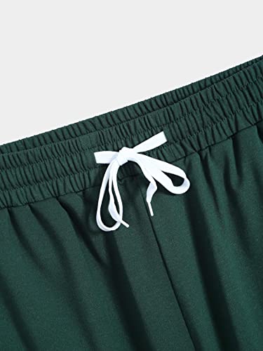 Romwe Men's 3 Pieces Shorts Set Drawstring Waist Workout Joggers Track Shorts With Pockets Black Grey Green M #TOP2