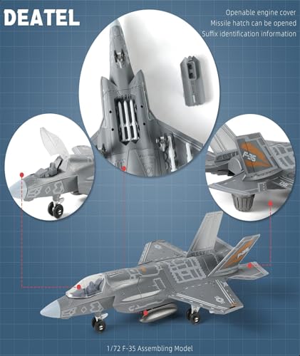 Image of Fighter Jet Toy, Fighter Jet Model, Fighter Jet, 1:75 F-35 Stealth Fighter Model, Highly Detailed Collectible for Aviation Enthusiasts, for Home and Office Display