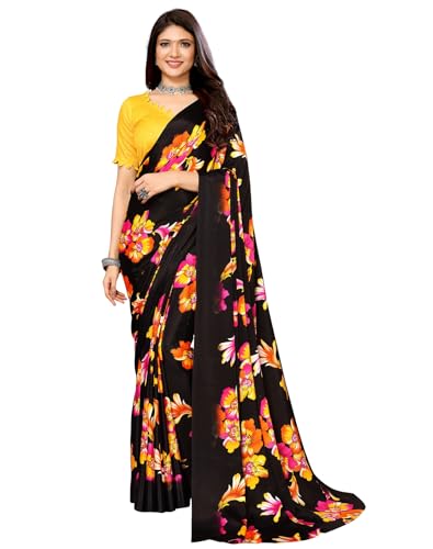 Image of Yashika Women's Tussar Silk Printed Ready To Wear one Minute Saree With Unstitched Blouse | 1 Minute saree | Ready To Wear sari | saree for women