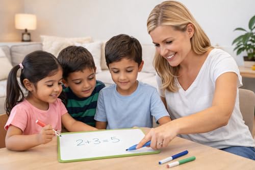 Image of YAJNAS 8x10 Inch Double Sided White Board Mini Slate for Kids Pre Writing Practice Drawing Writing Learning Board Educational Toy for Toddlers Preschool Nursery Children Reusable Whiteboard Slate