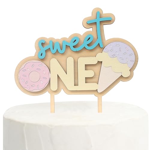 Decoración para tarta de primer cumpleaños, decoración de pastel de cumpleaños de helado para bebé, decoración de pastel de cumpleaños de un año, decoración para pastel de fiesta de primer cumpleaños