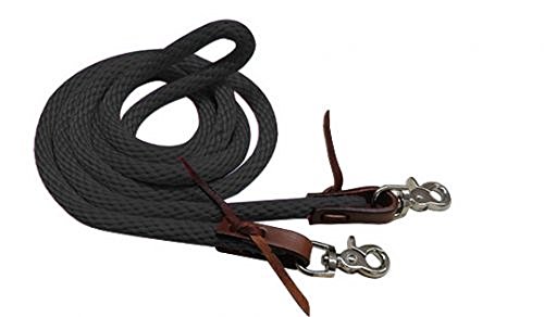 8' Showman Nylon Braided Colored Derby Barrel Racing Roping Reins (Black) #TOP14