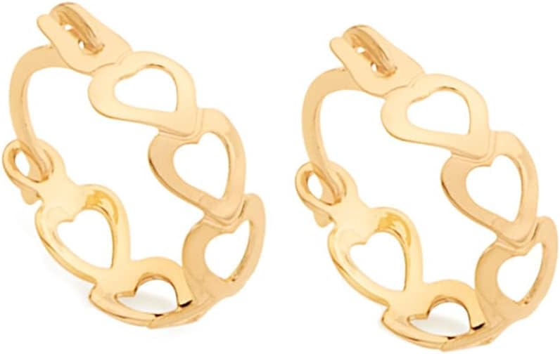 Rommanel 18K Gold Plated Earring | Beautiful Set of Earrings with Six Hearts Intertwined Made of Gold-Plated | Loving Heart-Shaped Jewelry for Women