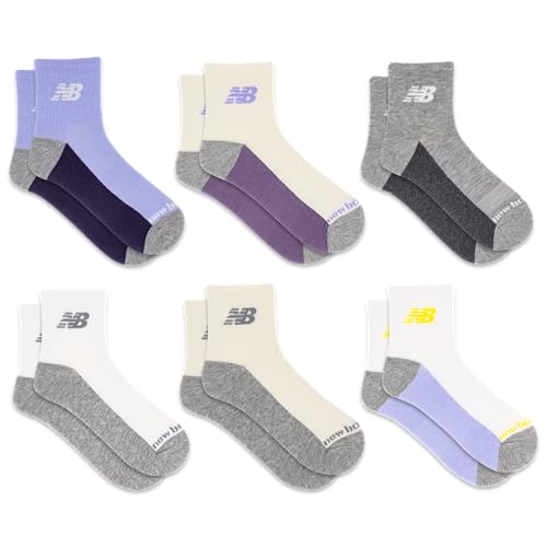 Image of New Balance Unisex Adult Performance Cushioned Ankle Socks - 6 Pairs - Moisture Wicking