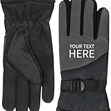 Custom Winter Gloves for Men. Personalized Warm Adult Gloves for Cold Weather. One Size Fits Most (Dark Grey)