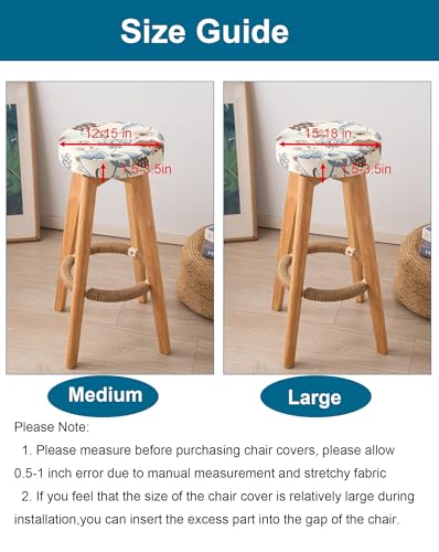Image of CRFATOP 2 Pack Waterproof Bar Stool Covers Round Seat Slipcover,M,02