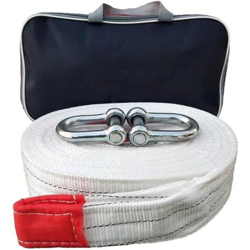 Heavy Duty Tow Strap with Hooks – 10 Ton Recovery Tow Rope with Reinforced Loops, Safety Reflective Strip & Storage Bag – Flat Tow Line for Car, Truck, Jeep, ATV, UTV, SUV, Boat