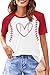 Baseball Love Graphic T-Shirts Women Softball Mom Tops Baseball Mom Shirt Funny Game Day Gifts Sport Short Sleeve Top (Large,White Red)