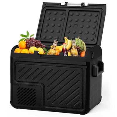 SHAREWIN 12 Volt Car Refrigerator 50L/52QT Portable Freezer Fridge, Car Compressor refrigerator with 12/24V DC & 110-240V AC for Truck, RV, Boat, Camping and Travel