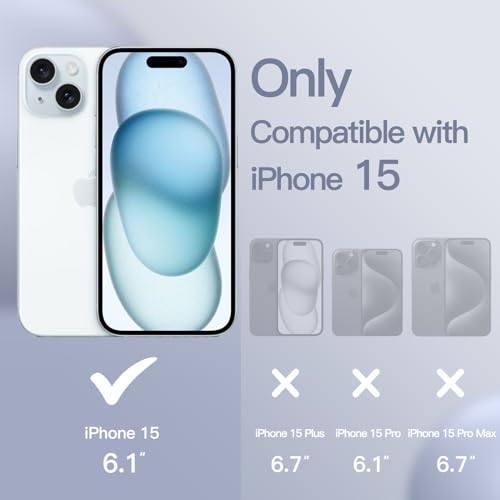 Image of JETech Silicone Cover Case for iPhone 15 6.1-Inch, Silky-Soft Touch Full-Body Protective Phone Case, Shockproof Cover (Winter Blue)