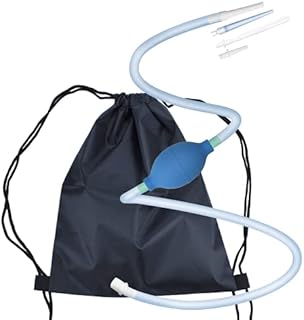 Silicone Enema Bulb Kit Colon Cleansing, Higginson Enema Syringe Siphon Tubing Pump Squeezed One Way Anal Vaginal Douche Large Volume Enema Cleaner Detox, Enema Hose Tube Replacement 4Pcs Nozzle Tip