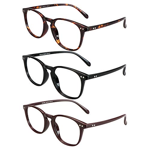 Image of Blue Light Blocking Glasses 3 Pack Square Frame Computer Gaming Reading Glasses Men Women Anti Eyestrain