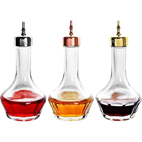 SuproBarware Juego de 3 botellas de vidrio para cócteles con tablero superior Cover