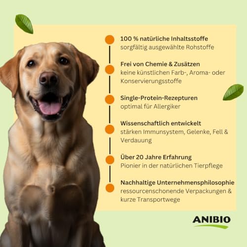 Anibio AllergoDerm 150g Haut- & Fellpflege Pulver für Hunde und Katzen – Ergänzungsfuttermittel bei Juckreiz, schuppiger Haut & Haarausfall – Getreidefrei, mit Leinsamen, Kräutern & Omega-Fettsäuren
