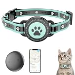 JIARUI Cat Tracker Collar, Real Time GPS Cat Tracker, Compatible with iOS Apple Find My & Android Google Find My,No Monthly Fee & Long Battery Life Reflective Cat Collar Tracking Device (1 Pack)