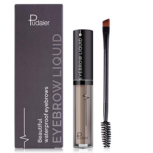 Zhengpin Eyebrow Gel Waterproof not Fade Eyebrow Liquid Pencil with Brush 24 Hour Eyebrow Tint Kit for Makeup (#1 Light Gray)