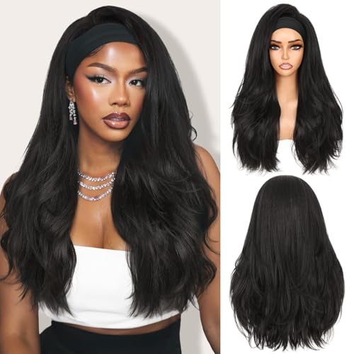 WIGNEE Yaki Curly Headband Wig for Black Women