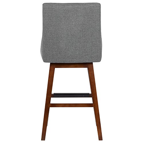 Amazon Brand – Stone & Beam Alaina Contemporary High-Back Swivel Seat Bar Stool, 43"H, Grey #TOP1