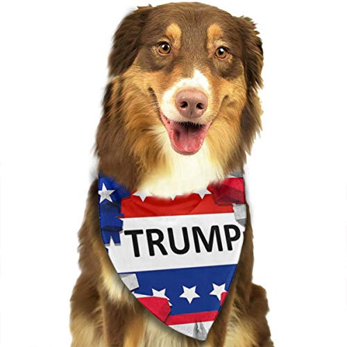 Dog Bandana- Washable Dog Bandanas American USA Trump Flag Printing Dog Kerchief Set Scarf Accessories for Small to Large Dogs Cats Pets Reversible