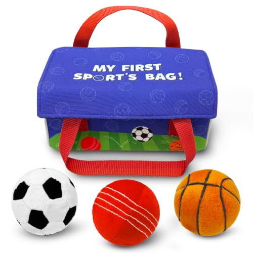 Image of Skillmatics Plush Sports Bag Playset (3 Pc) - Soft Sensory Balls