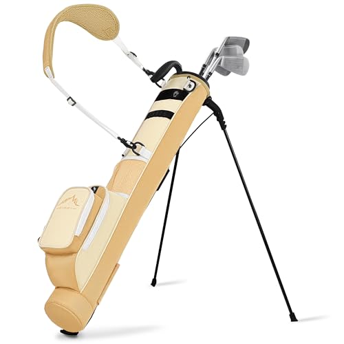 UNIHIMAL Golf Lightweight Stand Carry Bag– Easy to Carry and Durable Pitch n Putt Golf Bag for The Driving Range, Par 3 and Executive Courses–31.5 inches Tall (Golden)
