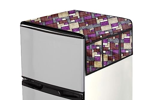 Image of Stylista Refridgerator top Cover Suitable for Samsung RT34C4522B1 /HL, 301 Liter Fridge, Dimension (WXD) 65x111 CM, Seamless Pattern Magenta