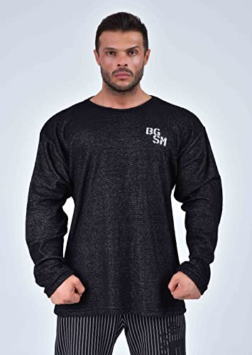 BGSM Men's Oversize Long Sleeve Towel Active Sweatshirt,Pullover3