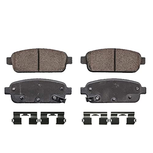 Image of Detroit Axle - Rear Brake Pads for Chevy Cruze Limited Orlando Sonic Trax Volt Buick Cascada Encore Verano Cadillac ELR Ceramic Brake Pads w /Hardware Replacement