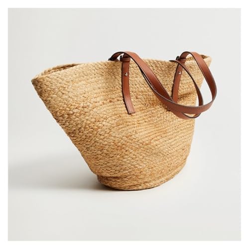 Large Capacity Beach Shopping Bags Rattan Woven Shoulder Bag Women Handmade Straw Handbags Summer Travel Bag3