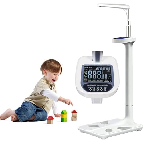 Bilancia Medica Professionale Con Misuratore Altezza Ad Ultrasuoni – Analisi Grasso Corporeo, Acqua, Muscoli, App Connessa, Portata 5-200kg (grad. 50g), Altezza 80-195cm
