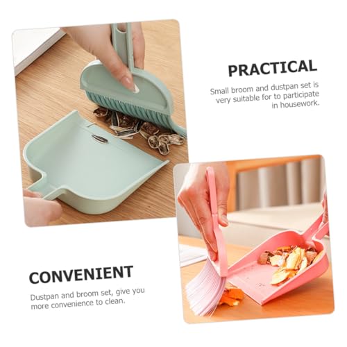 VALICLUD 2 Satz Mini Kehrschaufel und Besen Set Kompakt und Tragbar Flexibler Handfeger für Schreibtisch Büro und Auto Staubwischer Set in Blau und Einfache Reinigung und Aufbewahrung – Bild 6