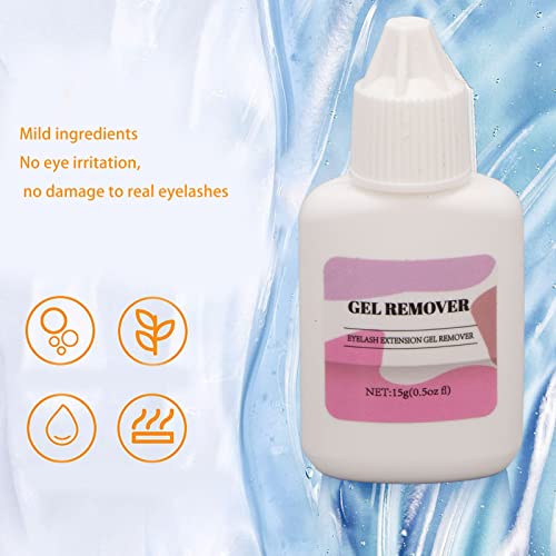 Gel Removedor de Extensão de Cílios 15g, Gel Removedor de Cola de Cílios de Enxertia Suave e Seguro